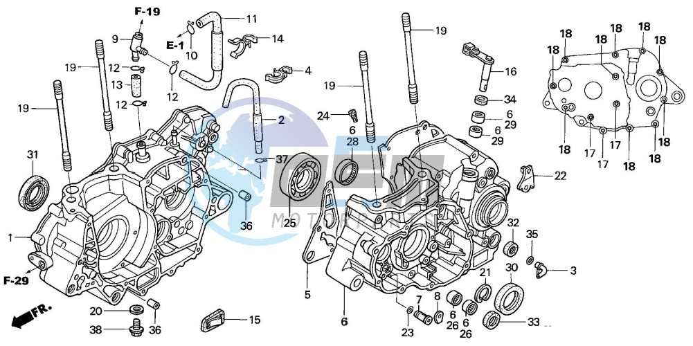 CRANKCASE (TRX450R4,5)