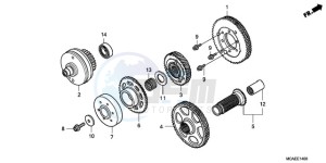 GL1800A France - (F / CMF) drawing PRIMARY DRIVE GEAR