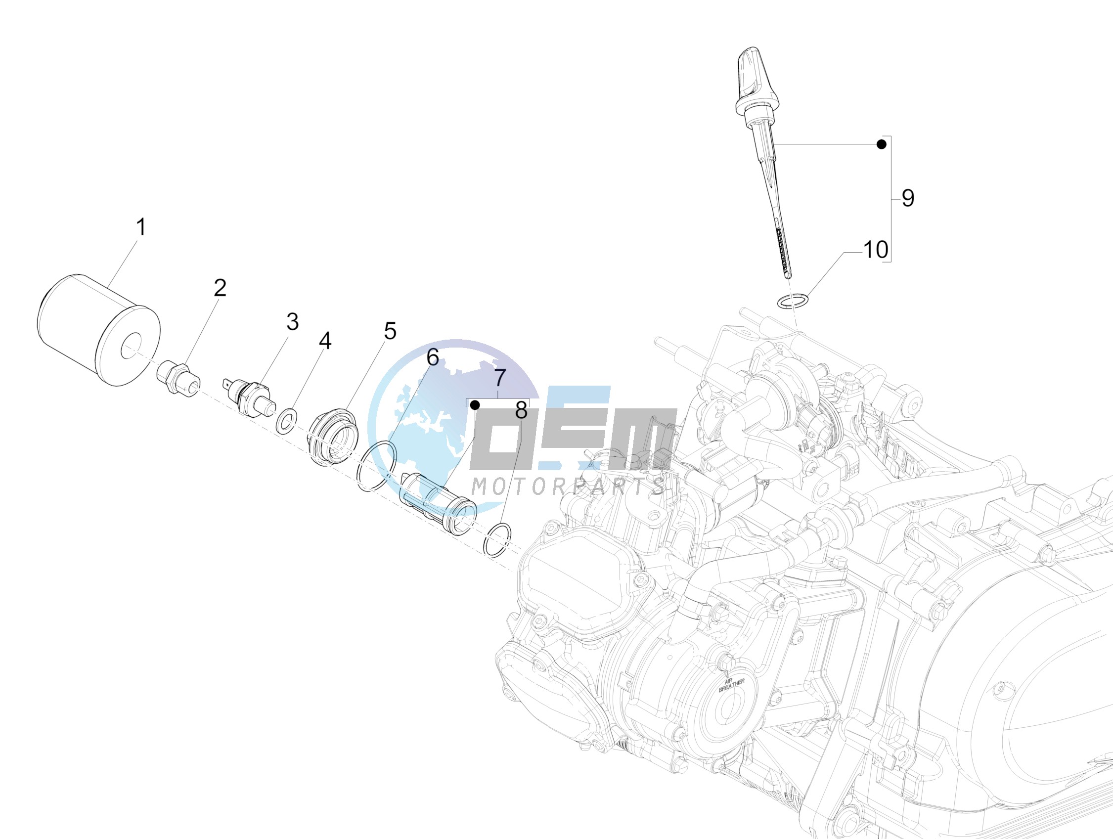 Flywheel magneto cover - Oil filter