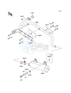 KVF360 4x4 KVF360A8F EU GB drawing Muffler(s)