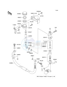 VN 1600 B [VULCAN 1600 MEAN STREAK] (B6F-B8FA) B6F drawing REAR MASTER CYLINDER