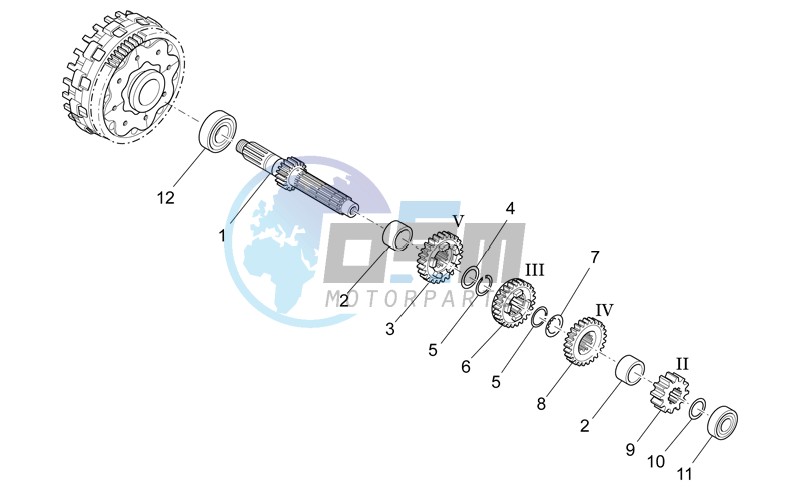 Primary gear shaft