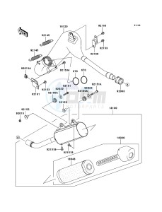 KX125 KX125M8F EU drawing Muffler(s)