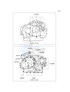 VN 1600 A [VULCAN 1600 CLASSIC] (A6F-A8FA) A8FA drawing CRANKCASE BOLT PATTERN