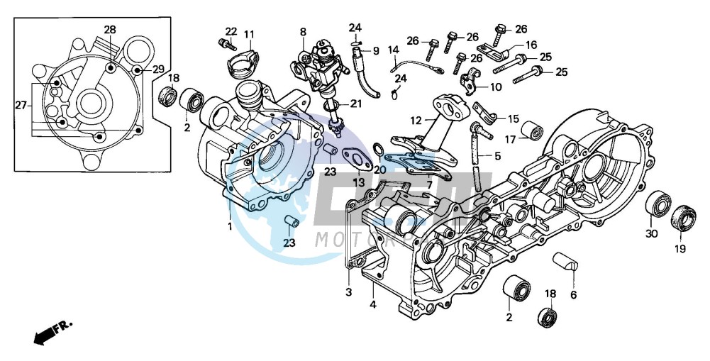 CRANKCASE/OIL PUMP/ INLET PIPE