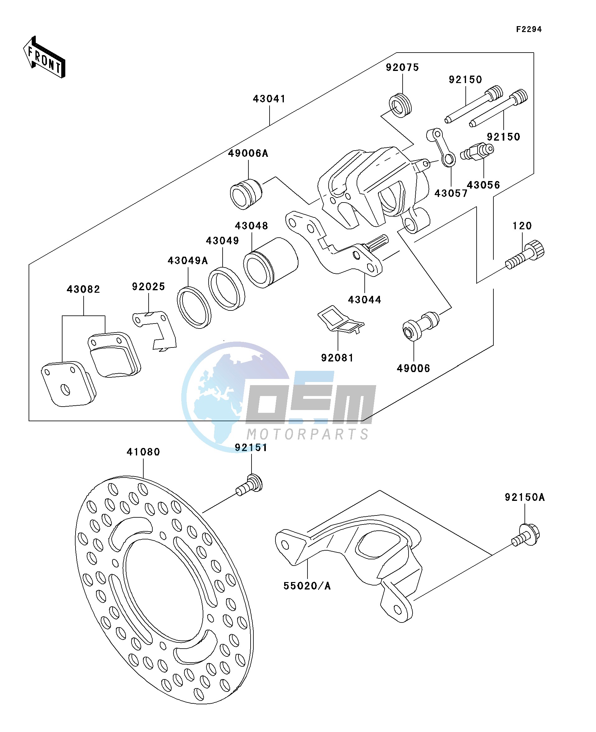 REAR BRAKE-- KX65-A1 - A4- -