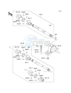 KAF 620 H [MULE 3010 4X4 HARDWOODS GREEN HD] (H6F-H8F) H8F drawing DRIVE SHAFT-PROPELLER