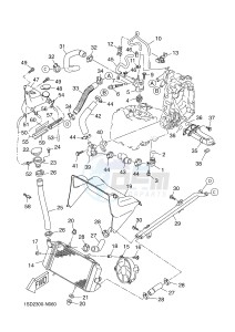 YPR400RA XMAX 400 ABS EVOLIS 400 ABS (1SD3) drawing RADIATOR & HOSE