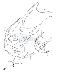 GSX-R600 (E2) drawing COWLING BODY (MODEL V)