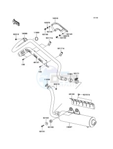 KVF650_4X4 KVF650DBF EU GB drawing Muffler(s)