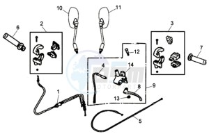 ALLO 50 drawing MIRRORS / CABLES / BRAKE LEVER