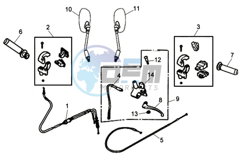 MIRRORS / CABLES / BRAKE LEVER