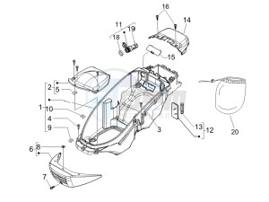 Beverly 400 ie e3 drawing Helmet box - Undersaddle