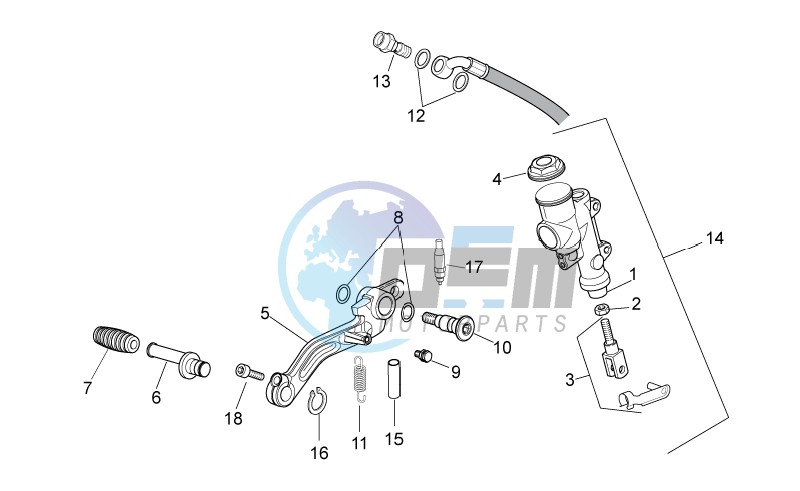 Rear master cylinder