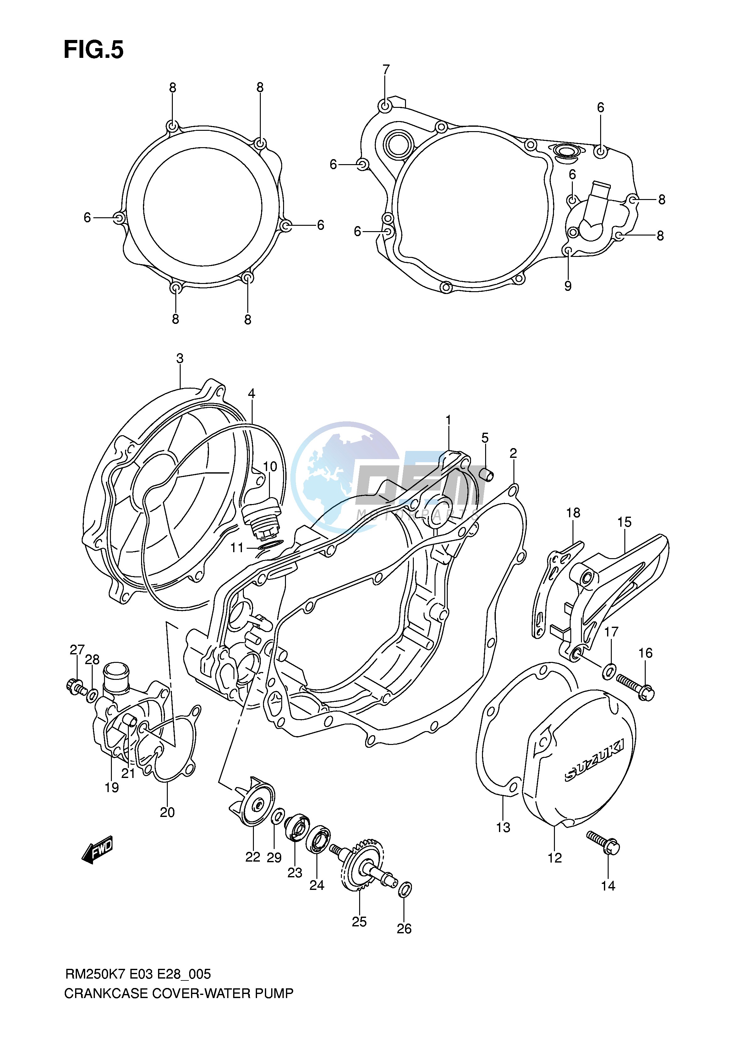 CRANKCASE COVER-WATER PUMP