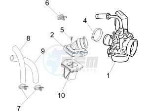 Runner 50 SP drawing Carburettor assembly - Union pipe