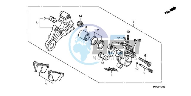 REAR BRAKE CALIPER (CB600F/F3)