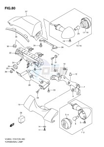 VL800 (E3-E28) VOLUSIA drawing TURNSIGNAL LAMP (VL800L1 E28)