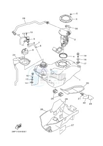 YFM700FWA YFM7FGD GRIZZLY 700 (1ND7) drawing FUEL TANK