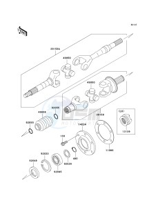 KAF 620 E [MULE 3010 4X4] (E1-E5) [MULE 3010 4X4] drawing DRIVE SHAFT-REAR-- KAF620-E1 - E3- -