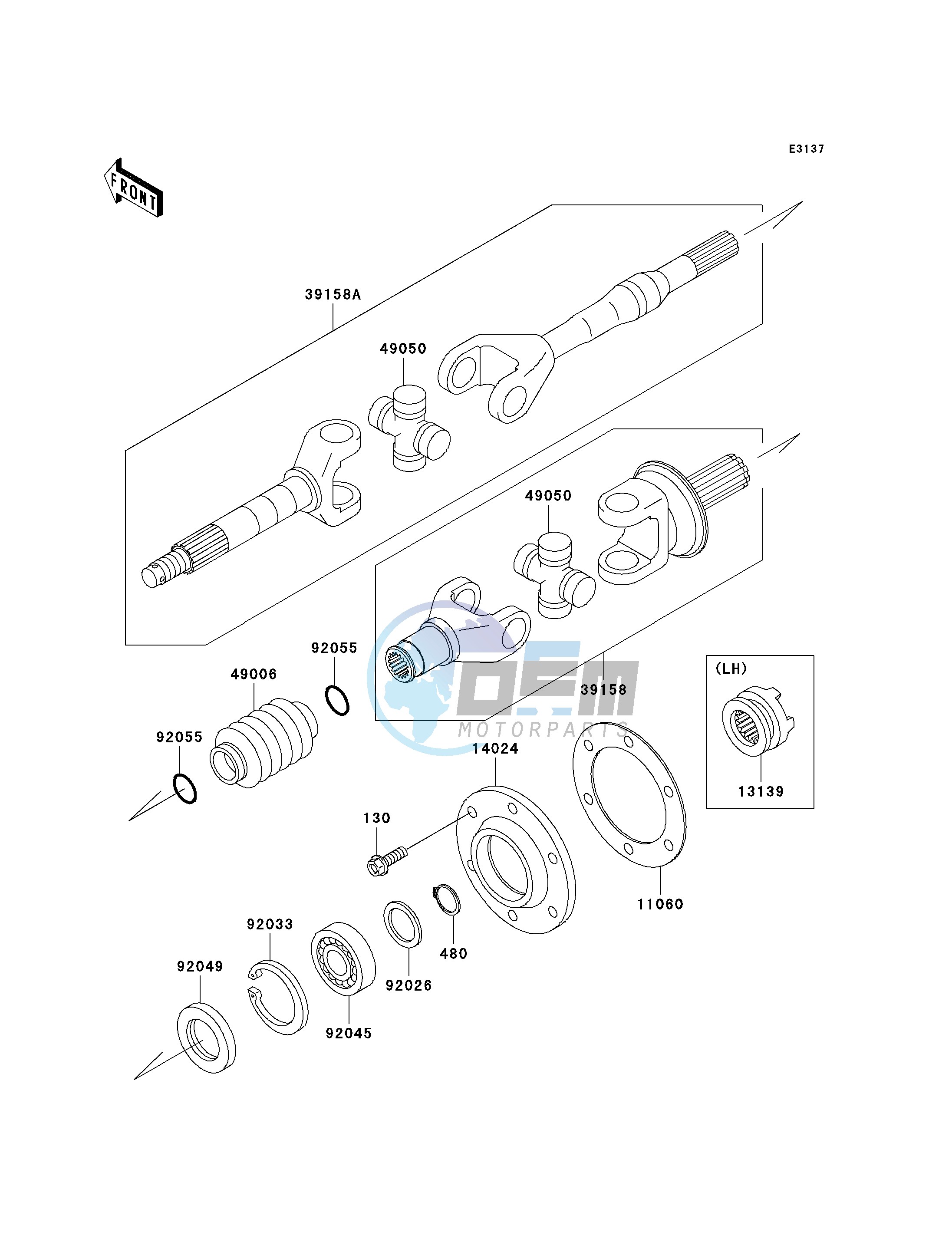 DRIVE SHAFT-REAR-- KAF620-E1 - E3- -