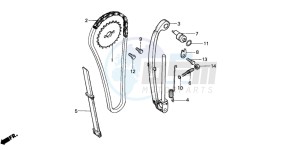 XR100R drawing CAM CHAIN/TENSIONER