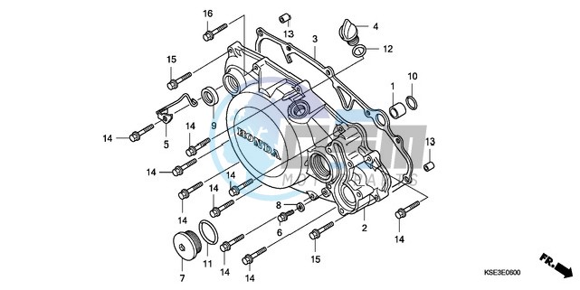 R. CRANKCASE COVER