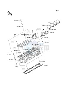 ZX 1400 A [NINJA ZX-14] (A6F-A7FA) A7FA drawing CYLINDER HEAD