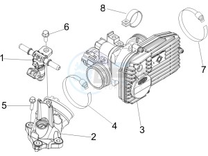 GTV 250 ie UK drawing Throttle body - Injector - Union pipe