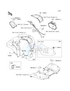 KVF 650 H [BRUTE FORCE 650 4X4I] (H7F-H8F) H8F drawing LABELS