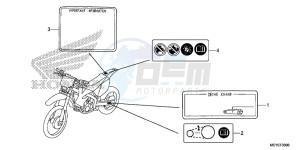 CRF450XE CRF450R Europe Direct - (ED) drawing CAUTION LABEL