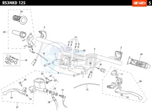 RS3-125-NACKED-WHITE drawing HANDLEBAR - CONTROLS