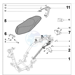 TWEET 50 A PMX drawing FRAME AND SADDLE TANK BREED