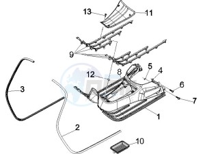 GTS 250 UK drawing Central cover - Footrests