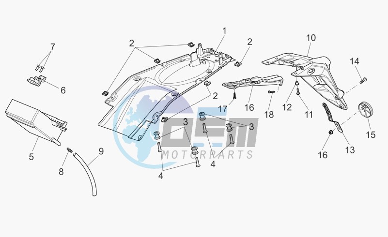 Rear body - mudguard