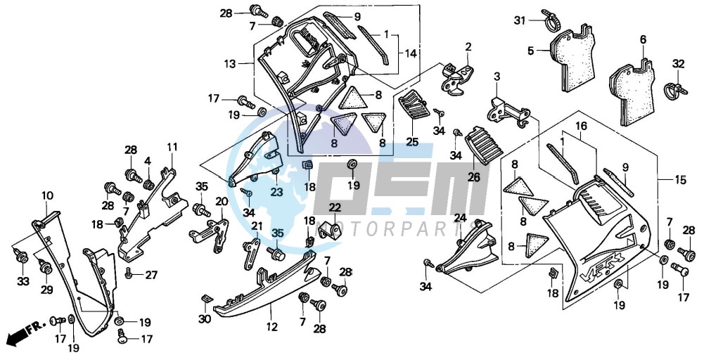 LOWER COWL (VFR750FR/FS/FT/FV)