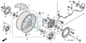 CBR1000RR9 France - (F / CMF MME TRI) drawing REAR WHEEL