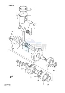 LT250R (E3) drawing CRANKSHAFT (MODEL F G)