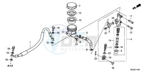 CBF1000FC CBF1000F E drawing REAR BRAKE MASTER CYLINDER (CBF1000F)