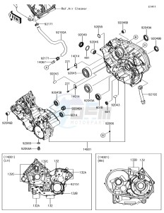 BRUTE FORCE 750 4x4i EPS KVF750HHF EU drawing Crankcase