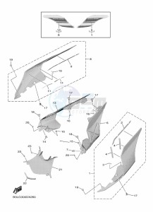 YZF1000 YZF-R1 (B3LG) drawing SIDE COVER 2