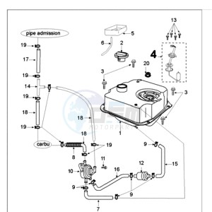 VIVA 3 L 125 4T drawing TANK AND FUEL PUMP