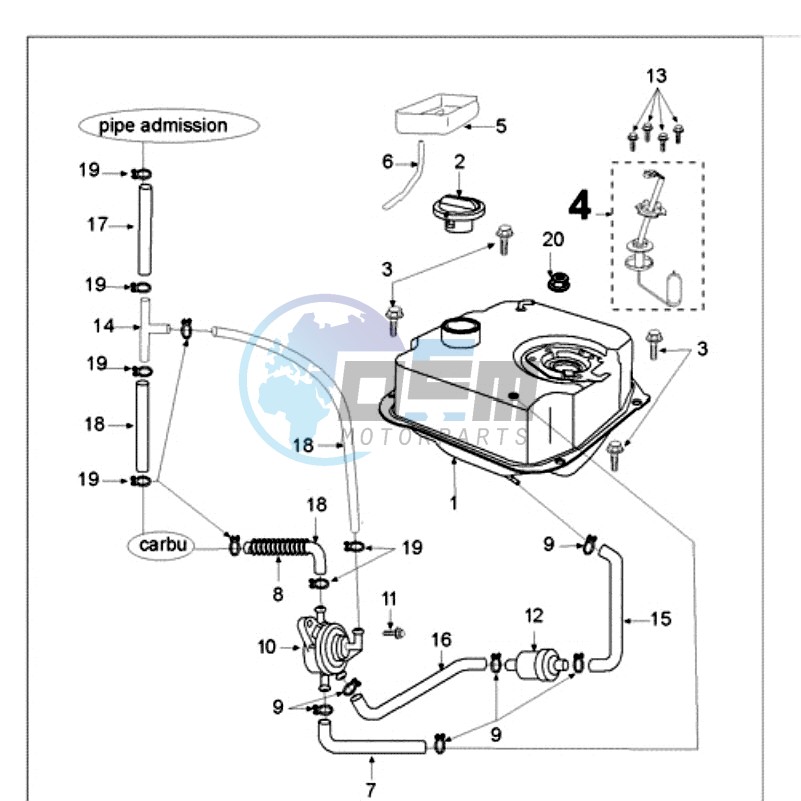 TANK AND FUEL PUMP