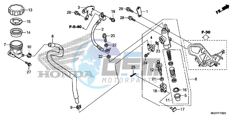 RR. BRAKE MASTER CYLINDER