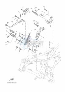 XSR700 MTM690D (BCN1) drawing STAND & FOOTREST 2