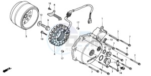 VT750DC BLACK WIDOW drawing LEFT CRANKCASE COVER/ GENERATOR