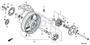 CBF1000FC CBF1000F E drawing REAR WHEEL