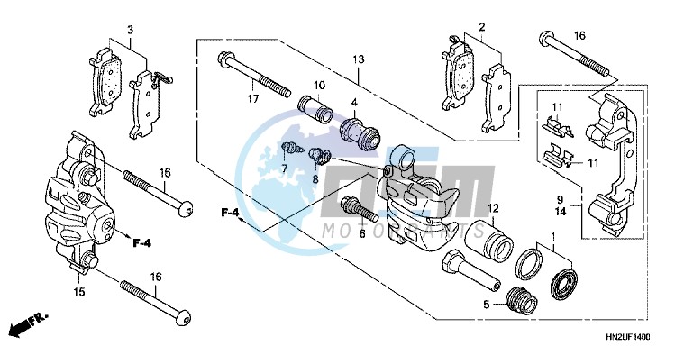 LEFT FRONT BRAKE CALIPER (VFR800FH)