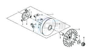 GTS 250 EURO 3 drawing CLUTCH / V BELT