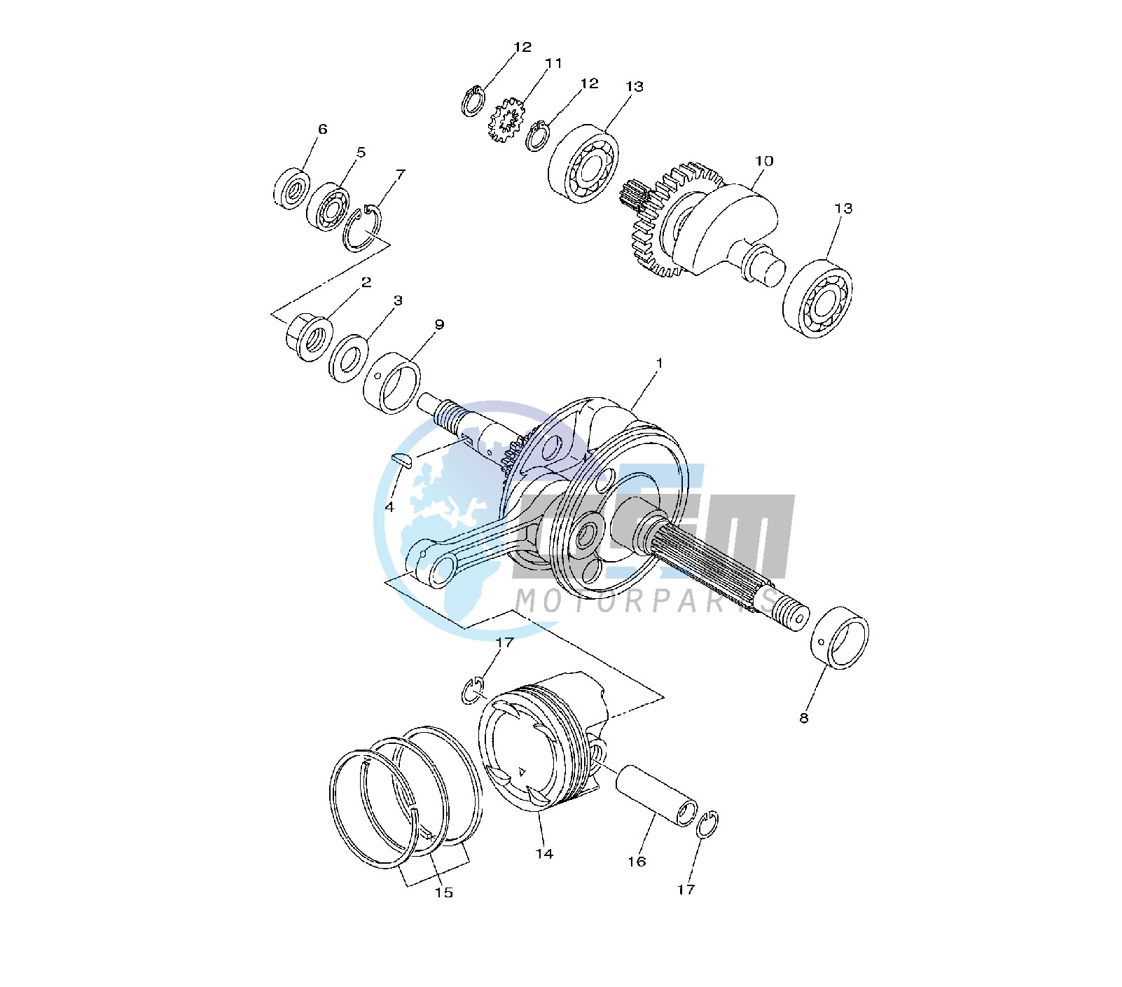 CRANKSHAFT AND PISTON